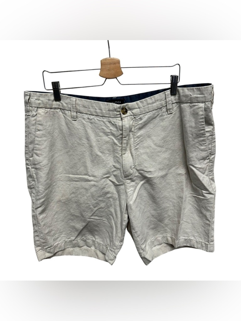 Nautica men’s linen blend khaki shorts size 40w